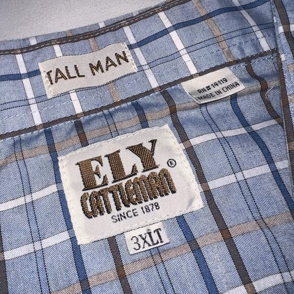 Ely Cattleman Western Shirt Size 3XLT Tall Pearl Snap Button Up Long Sleeve - Picture 4 of 12